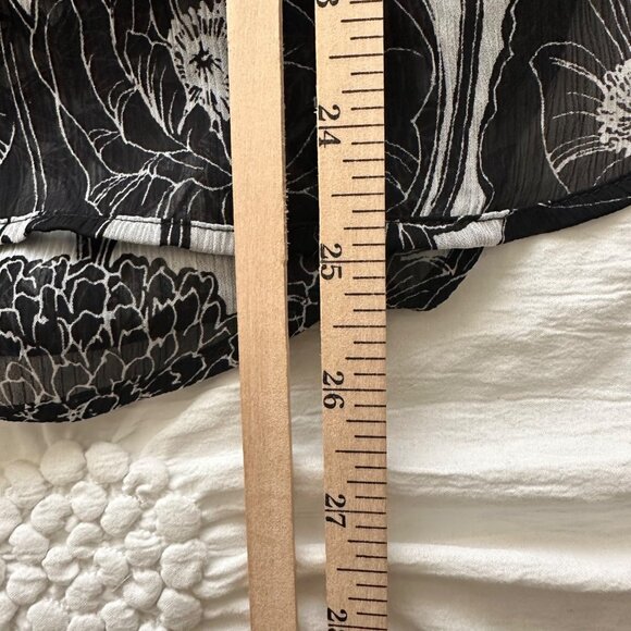 Tommy Hilfiger Womens Black White Dark Floral Lined Tank Blouse XL Fairy Whimsy - Picture 8 of 8